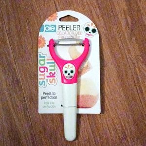 New Joie Sugar Skull Day of the Dead Pink Stainless Steel Blade Peeler